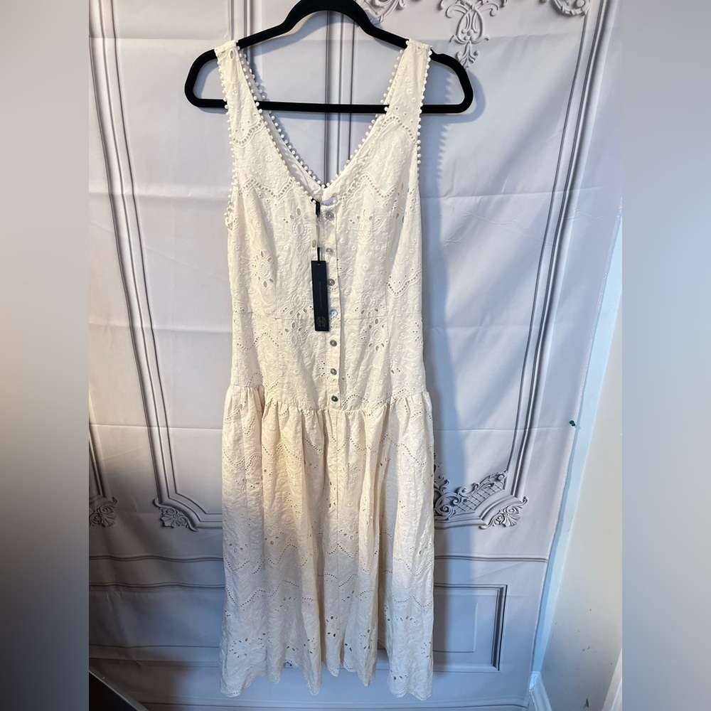 House of Harlow 1960 Cream Eyelet Midi Dress - Picture 8 of 8